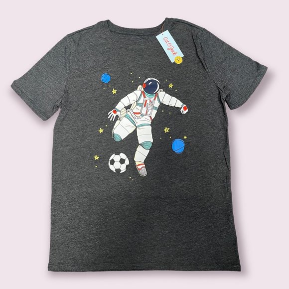 Boys' Cat & Jack Short Sleeve Astronaut Soccer Graphic T-Shirt - Black XXL (18) - Picture 1 of 2